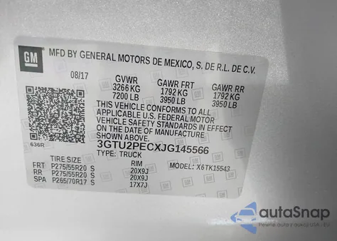 2018 GMC Sierra K1500 Denali из США, поврежденный, VIN 3GTU2PECXJG145566